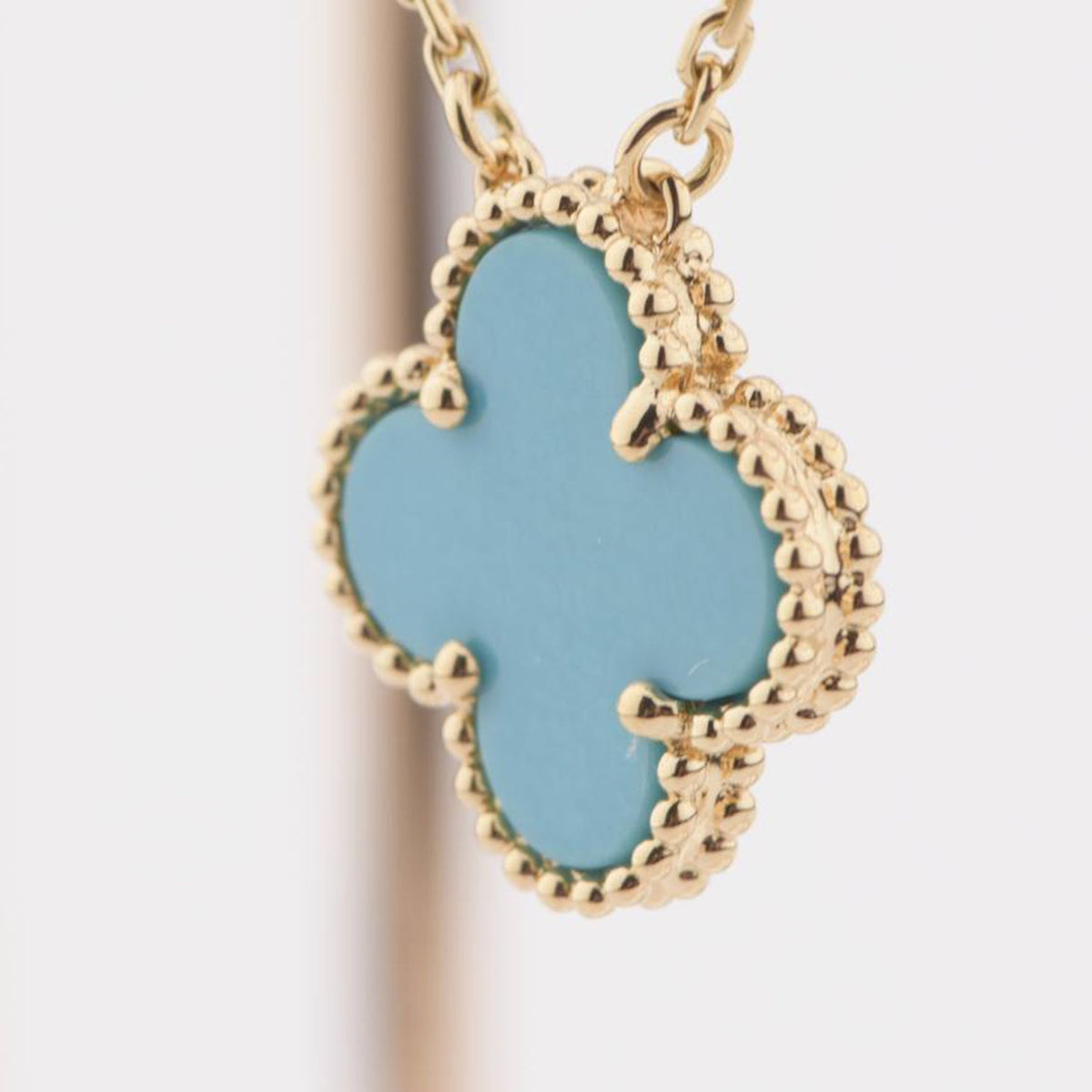 [⭐Mova]CLOVER 15MM VINTAGE TURQUOISE NECKLACE