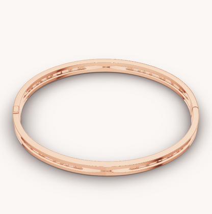 [⭐Mova]ZERO 1 SPIRAL LOGO PINK GOLD BRACELET