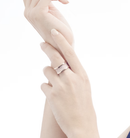 [⭐Mova]ZERO 1 WITH PAVED DIAMONDS ON THE SPIRAL RING