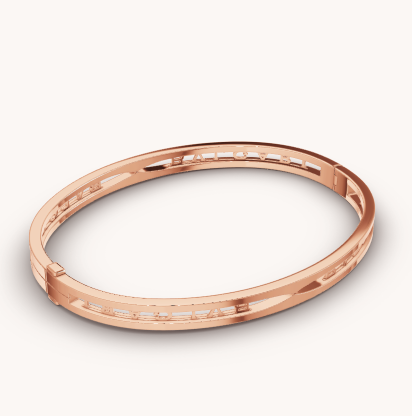 [⭐Mova]ZERO 1 SPIRAL LOGO PINK GOLD BRACELET