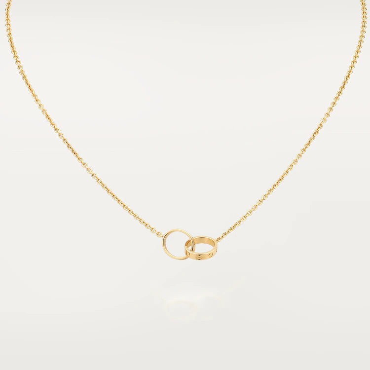 [⭐Mova]LOVE NECKLACE DOUBLE RING GOLD