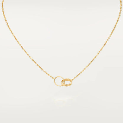 [⭐Mova]LOVE NECKLACE DOUBLE RING GOLD