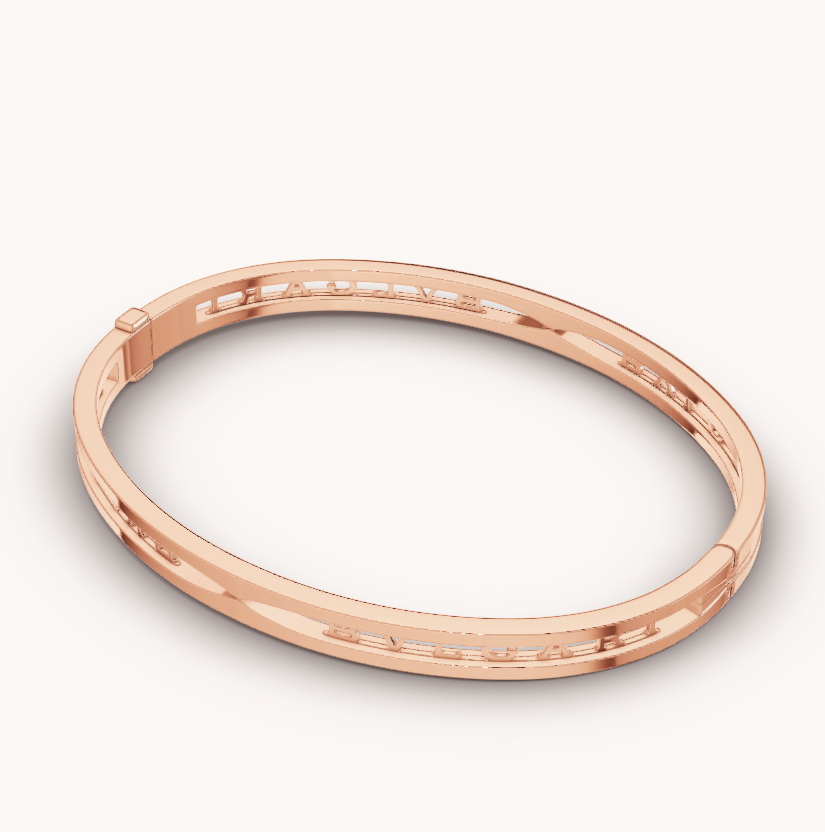 [⭐Mova]ZERO 1 SPIRAL LOGO PINK GOLD BRACELET