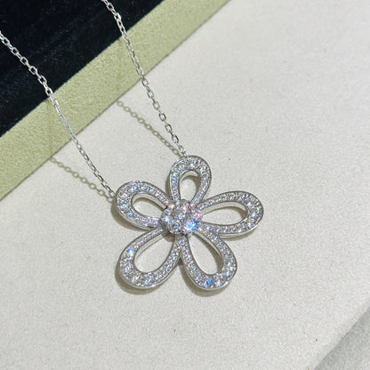 [⭐Mova]FLOWERLACE NECKLACE FULL DIAMONDS