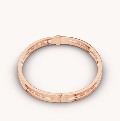 [⭐Mova]ZERO 1 SPIRAL LOGO PINK GOLD BRACELET