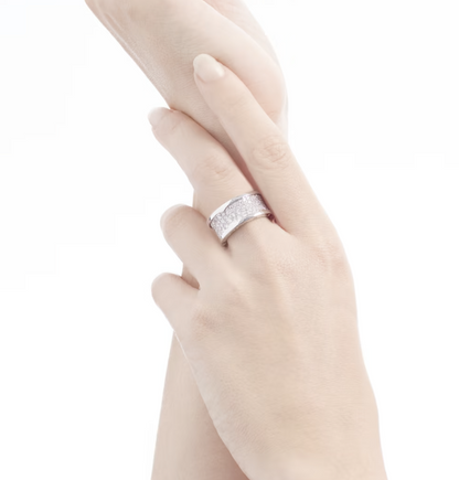 [⭐Mova]ZERO 1 WITH PAVED DIAMONDS ON THE SPIRAL RING