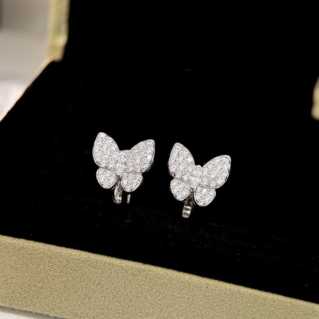 [⭐Mova]BUTTERFLY ALL DIAMOND EARRINGS