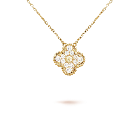 [⭐Mova]CLOVER 15MM DIAMOND SINGLE FLOWER NECKLACE