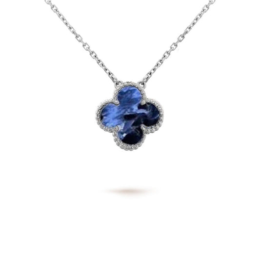 [⭐Mova]CLOVER 15MM PIETERSITE NECKLACE SILVER