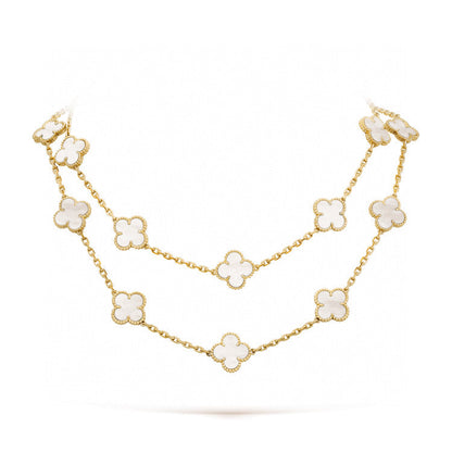 [⭐Mova]CLOVER 20 MOTIFS WHITE MOP NECKLACE