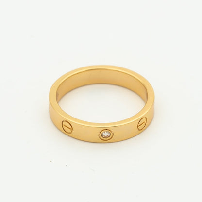 [⭐Mova]LOVE RING 4MM 1 DIAMOND PINK GOLD