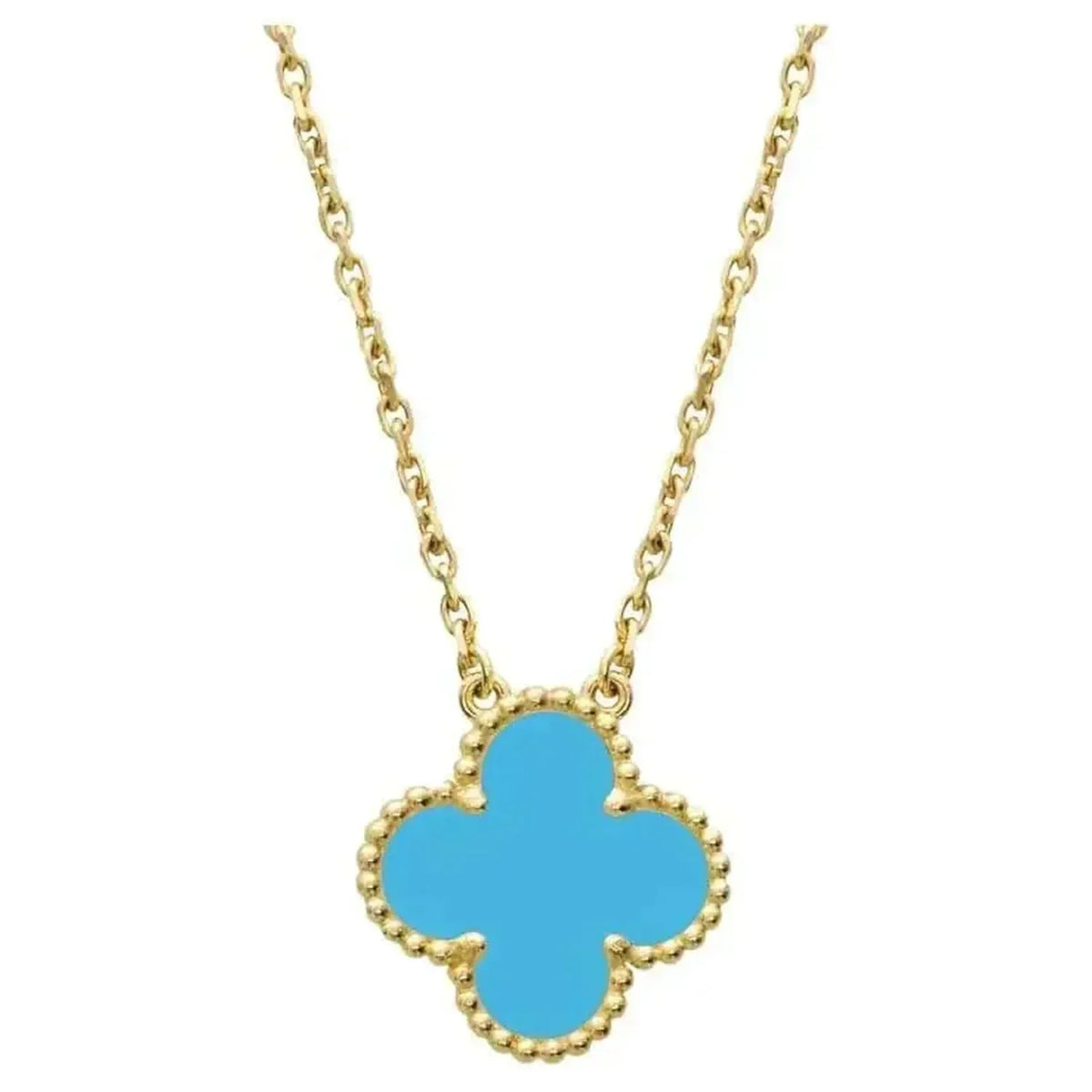 [⭐Mova]CLOVER 15MM VINTAGE TURQUOISE NECKLACE