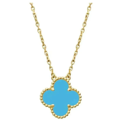 [⭐Mova]CLOVER 15MM VINTAGE TURQUOISE NECKLACE