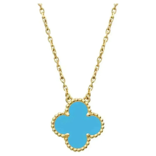 [⭐Mova]CLOVER 15MM VINTAGE TURQUOISE NECKLACE