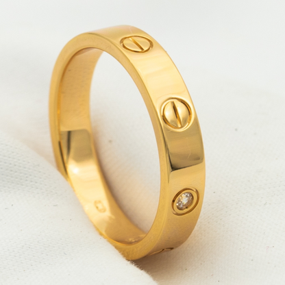 [⭐Mova]LOVE RING 4MM 1 DIAMOND PINK GOLD