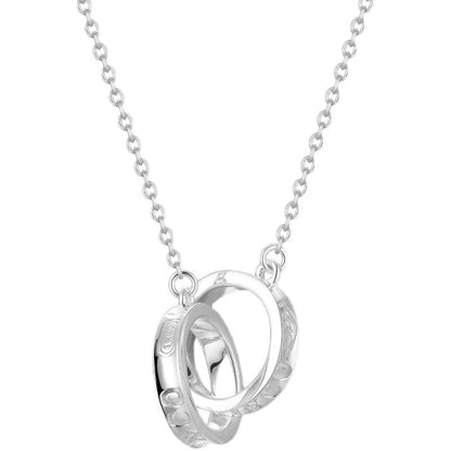 [⭐Mova Jewels]NECKLACE FEMALE DOUBLE RING DOUBLE CIRCLE COUPLE PENDANT