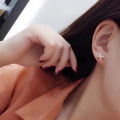 [⭐Mova]JEUX DE GOLD DIAMOND EARRINGS