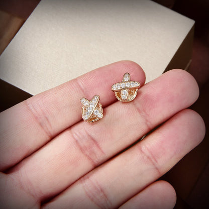 [⭐Mova]JEUX DE GOLD DIAMOND EARRINGS