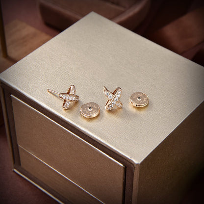 [⭐Mova]JEUX DE GOLD DIAMOND EARRINGS