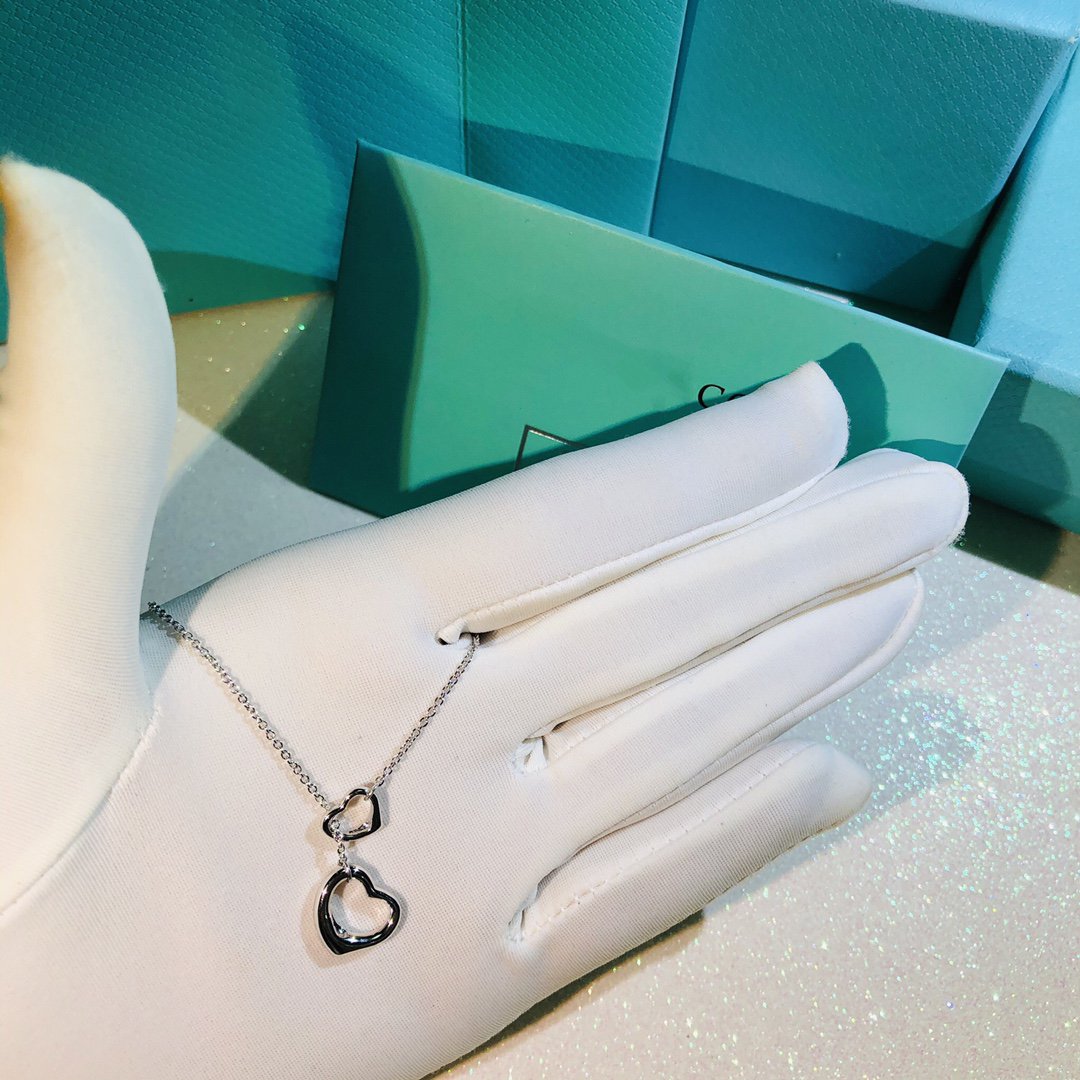 [⭐Mova Jewels]OPEN HEART LARIAT NECKLACE SILVER