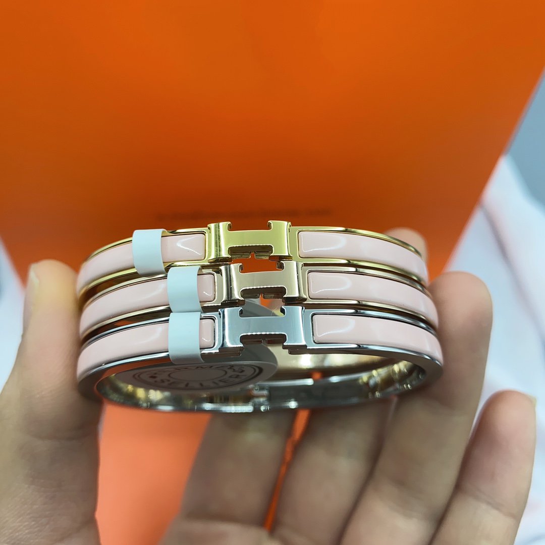 [⭐Mova]CLASSIC HM CLIC  PINK 8MM ENAMEL BRACELET