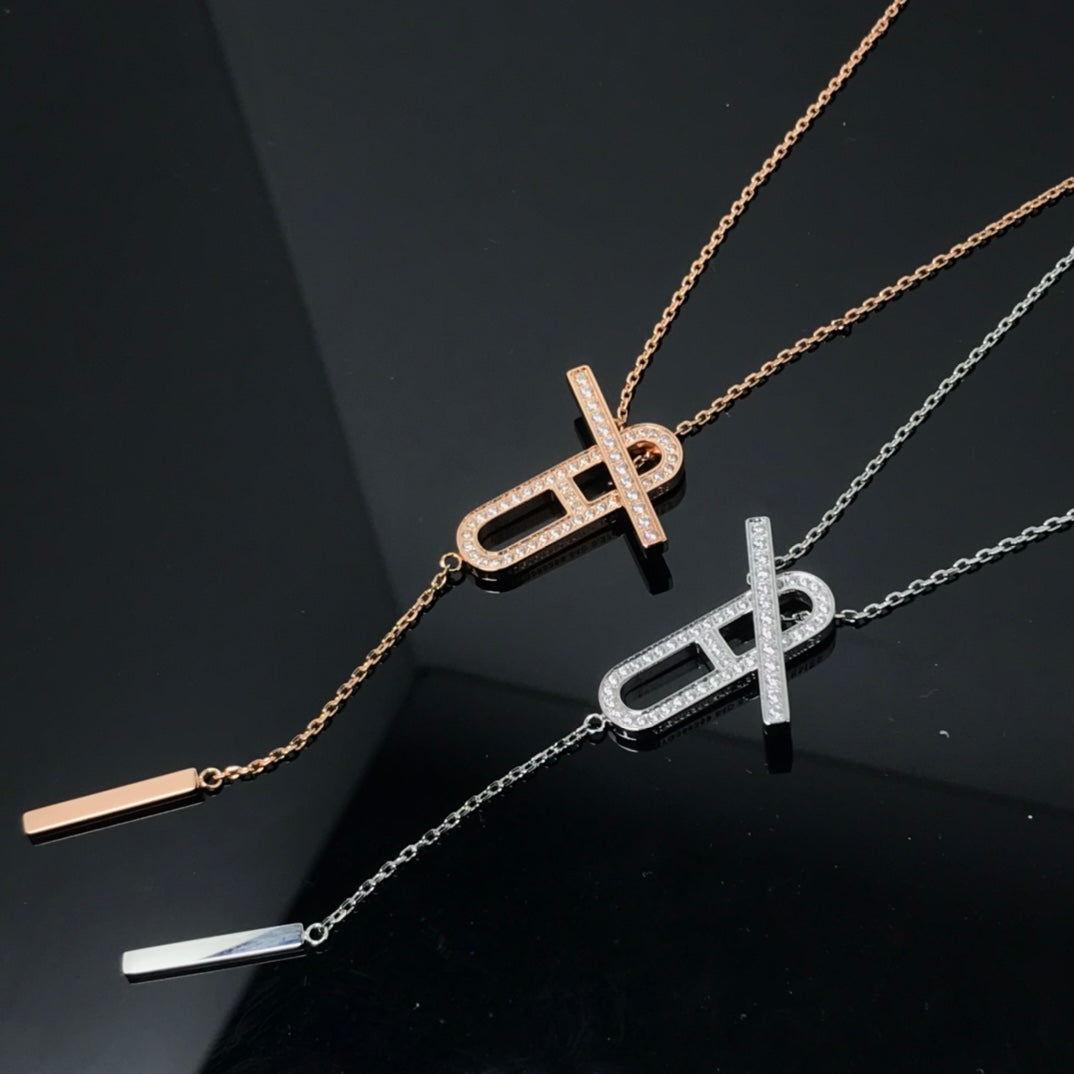 [⭐Mova]HM NECKLACE PLATINUM ROSE GOLD DIAMOND