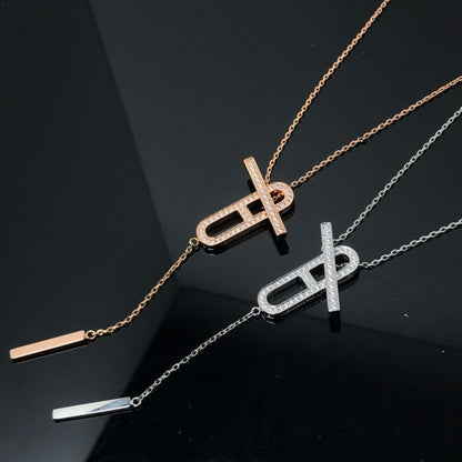 [⭐Mova]HM NECKLACE PLATINUM ROSE GOLD DIAMOND