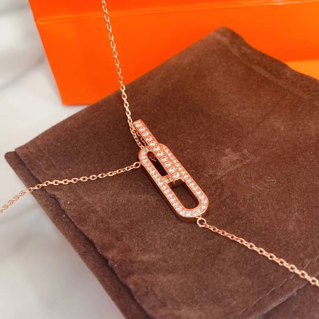 [⭐Mova]HM NECKLACE PLATINUM ROSE GOLD DIAMOND