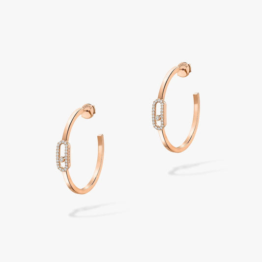 [⭐Mova]CREOLES MOVE UNO PM DIAMOND EARRINGS
