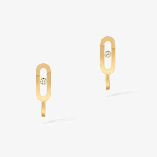 [⭐Mova]CREOLES MOVE UNO MINI 1 DIAMOND EARRINGS
