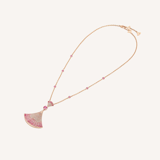 [⭐Mova]DREAM NECKLACK DIAMOND PINK GOLD