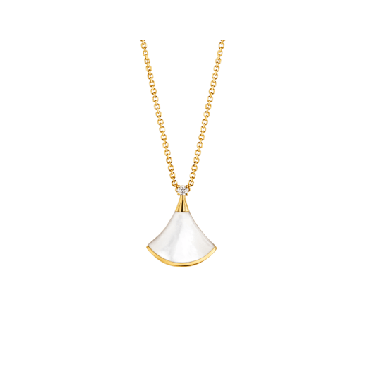 [⭐Mova]DREAM NECKLACE WHITE MOP GOLD 1 DIAMOND