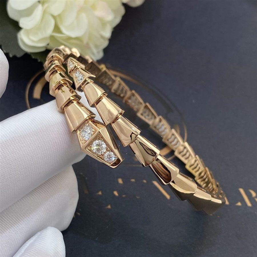 [⭐Mova]SERPENTI BRACELET DIAMONDS PINK GOLD