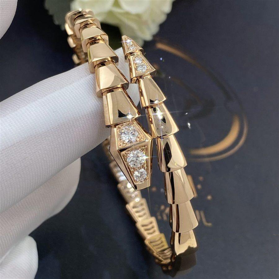 [⭐Mova]SERPENTI BRACELET DIAMONDS PINK GOLD