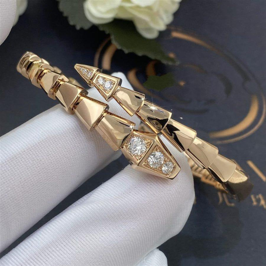 [⭐Mova]SERPENTI BRACELET DIAMONDS PINK GOLD