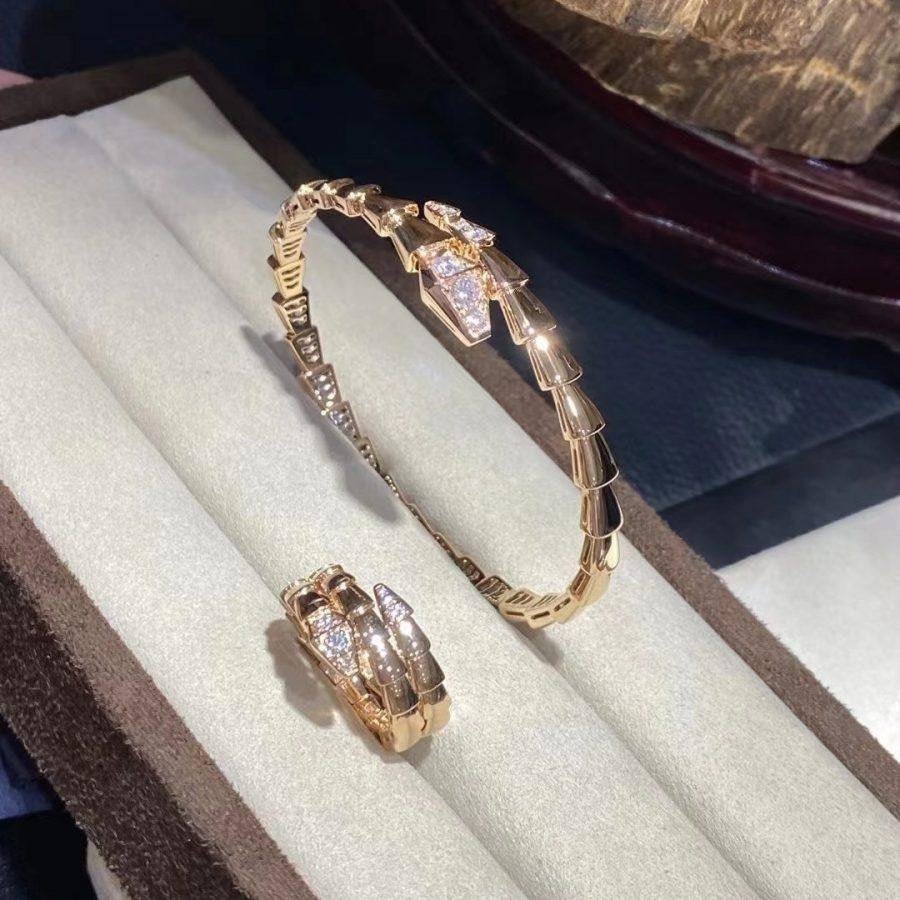 [⭐Mova]SERPENTI BRACELET DIAMONDS PINK GOLD