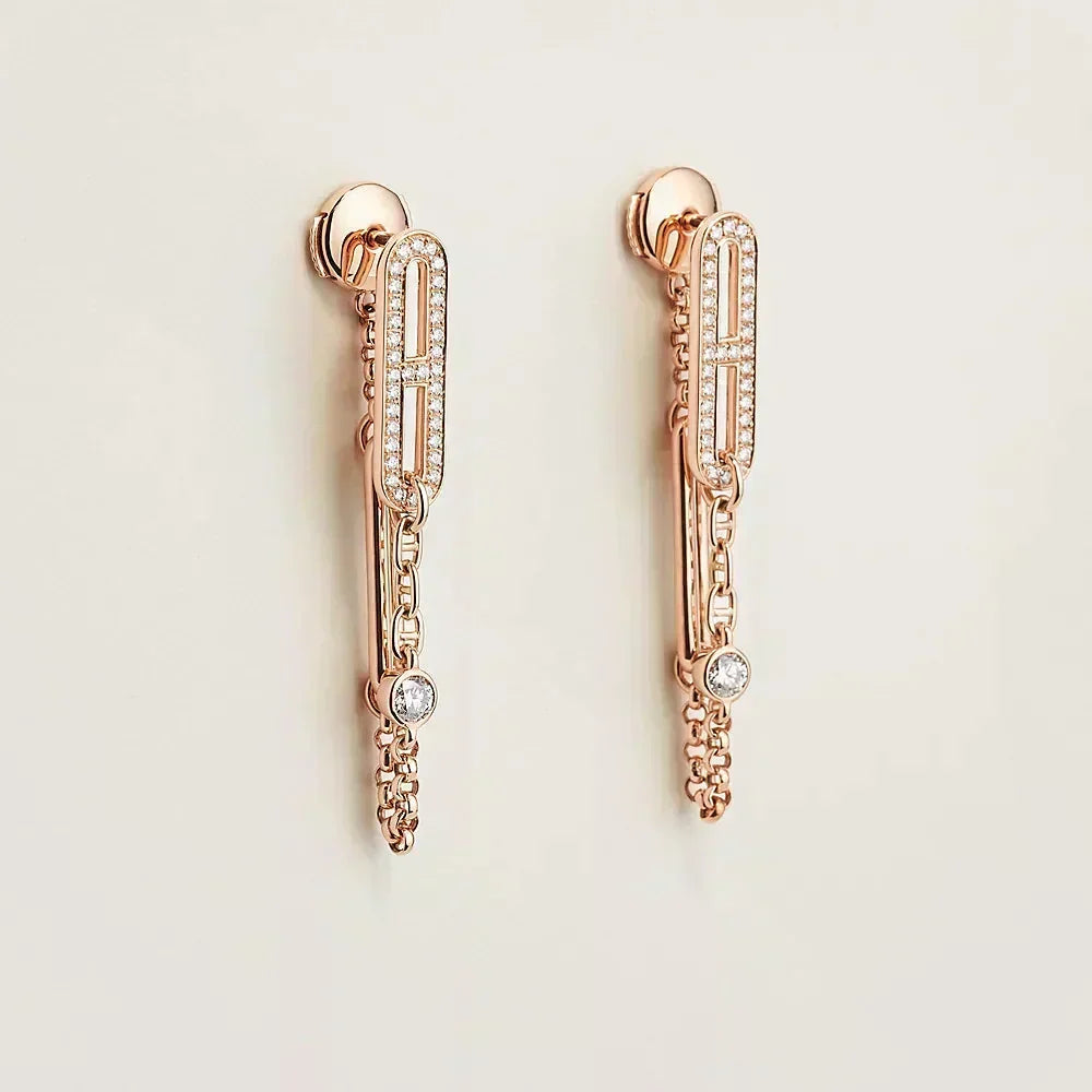 [⭐Mova]CHAINE CHAOS DIAMOND DROP EARRINGS