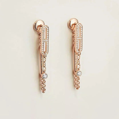 [⭐Mova]CHAINE CHAOS DIAMOND DROP EARRINGS