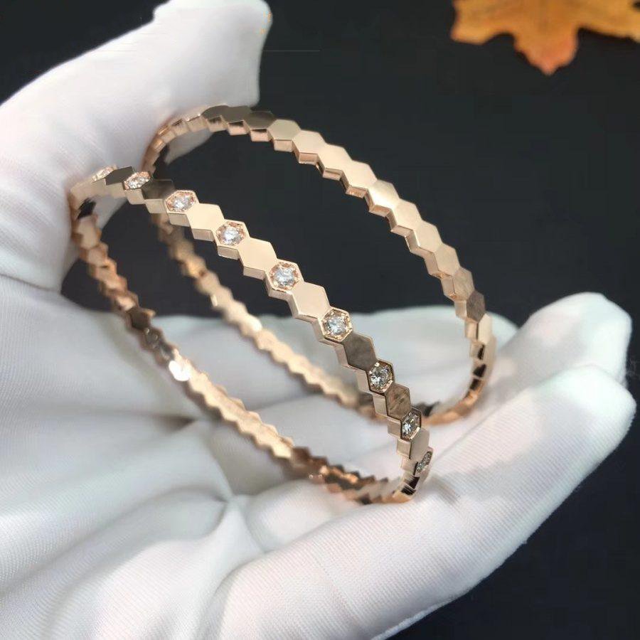 [⭐Mova]BEE LOVE PINK GOLD DIAMOND BRACELET