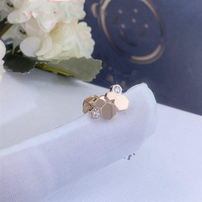 [⭐Mova]BEE LOVE PINK GOLD DIAMOND EARRINGS