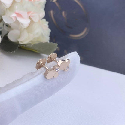 [⭐Mova]BEE LOVE PINK GOLD DIAMOND EARRINGS