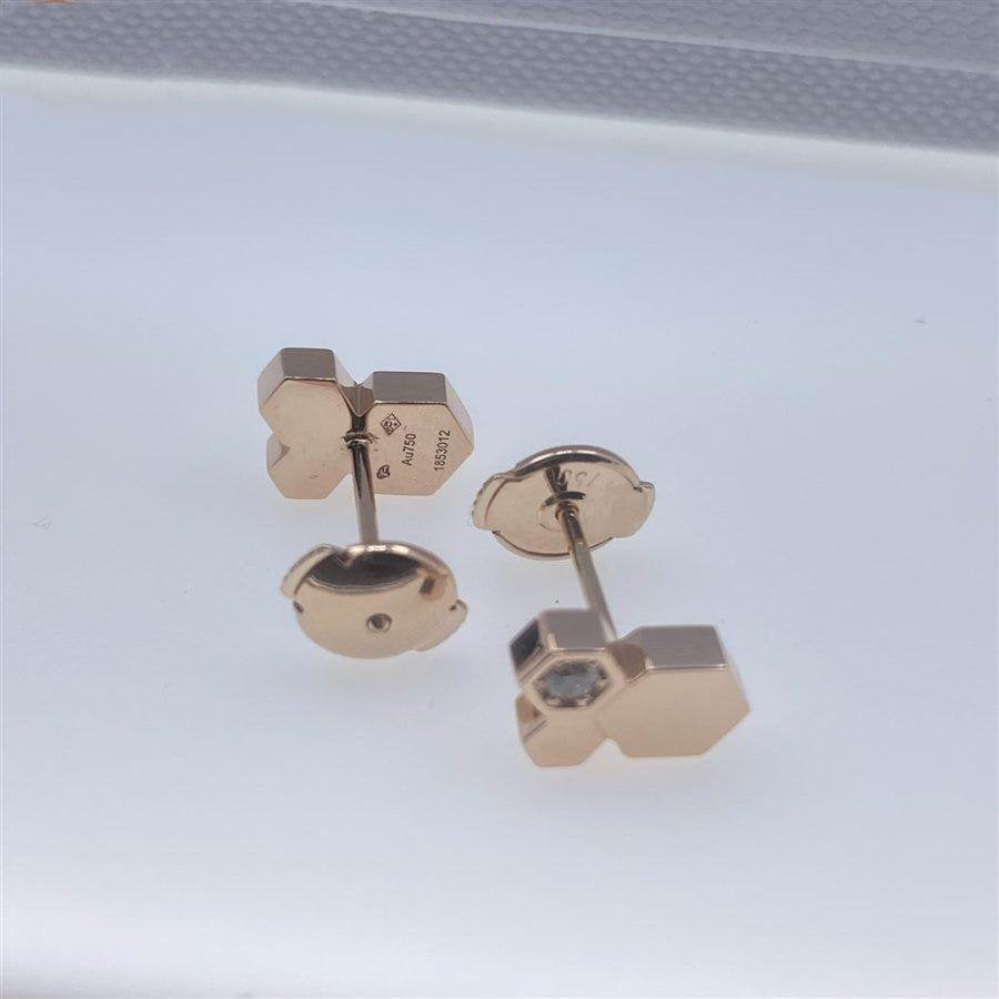 [⭐Mova]BEE LOVE PINK GOLD DIAMOND EARRINGS