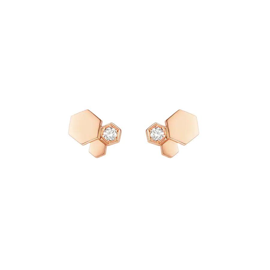 [⭐Mova]BEE LOVE PINK GOLD DIAMOND EARRINGS
