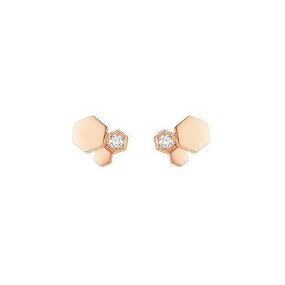 [⭐Mova]BEE LOVE PINK GOLD DIAMOND EARRINGS