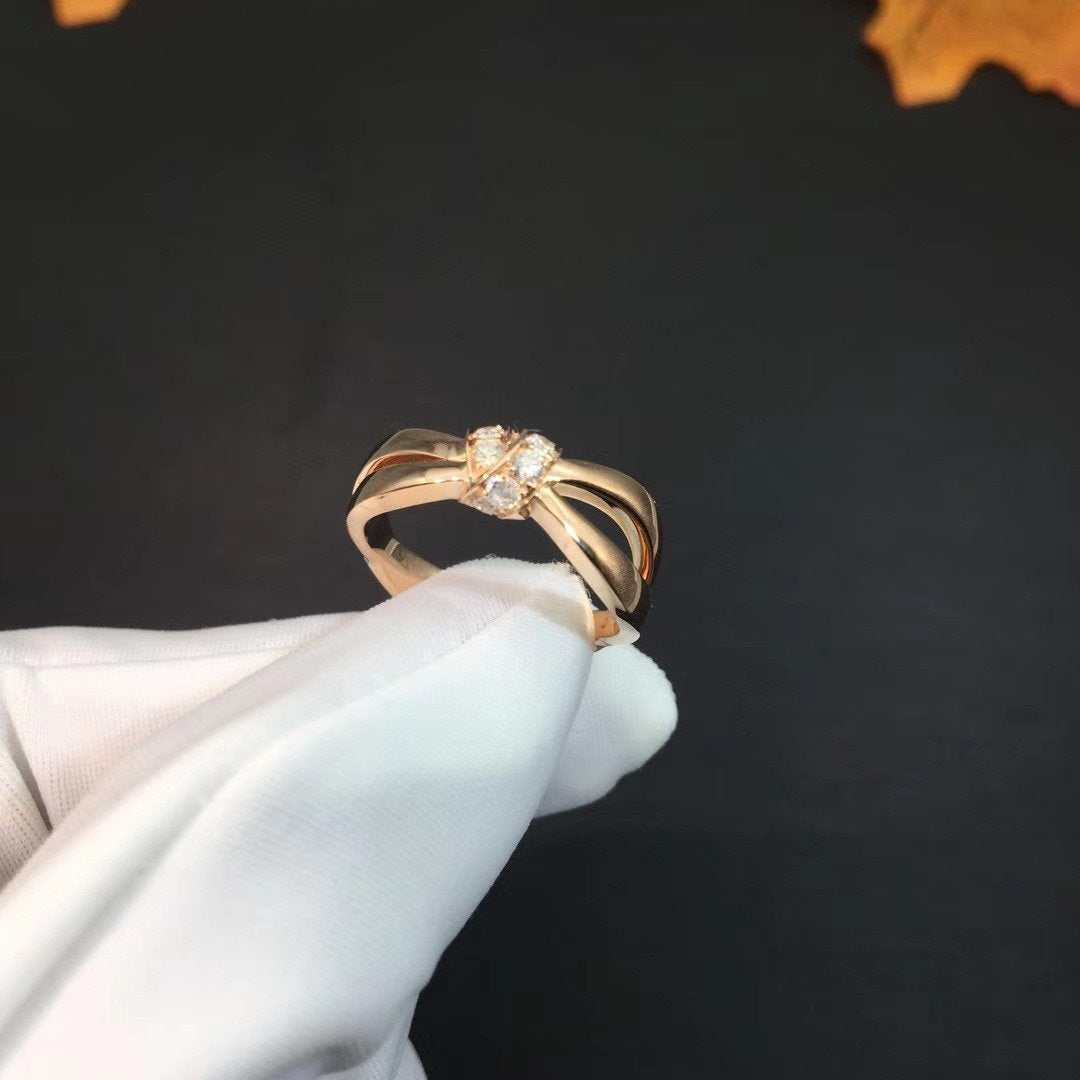 [⭐Mova]LIENS RING PINK GOLD DIAMOND