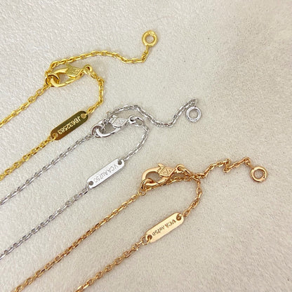 [⭐Mova]NEW 15MM PURPLE SAND-GOLD FOUR-LEAF CLOVER NECKLACE
