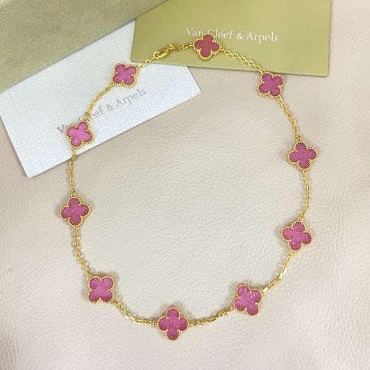 [⭐Mova]CLOVER 10 MOTIFS  NEW BUBBLE PINK ENAMEL