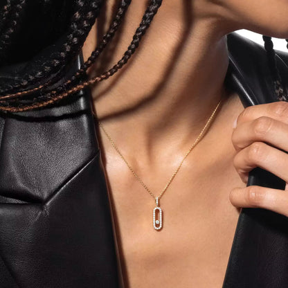 [⭐Mova]Move Uno Diamond Necklace in Rose Gold