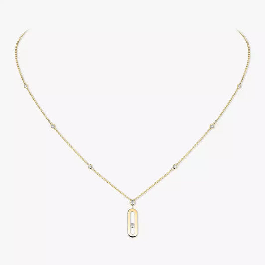 [⭐Mova] Move Uno Gold Diamond Long Necklace