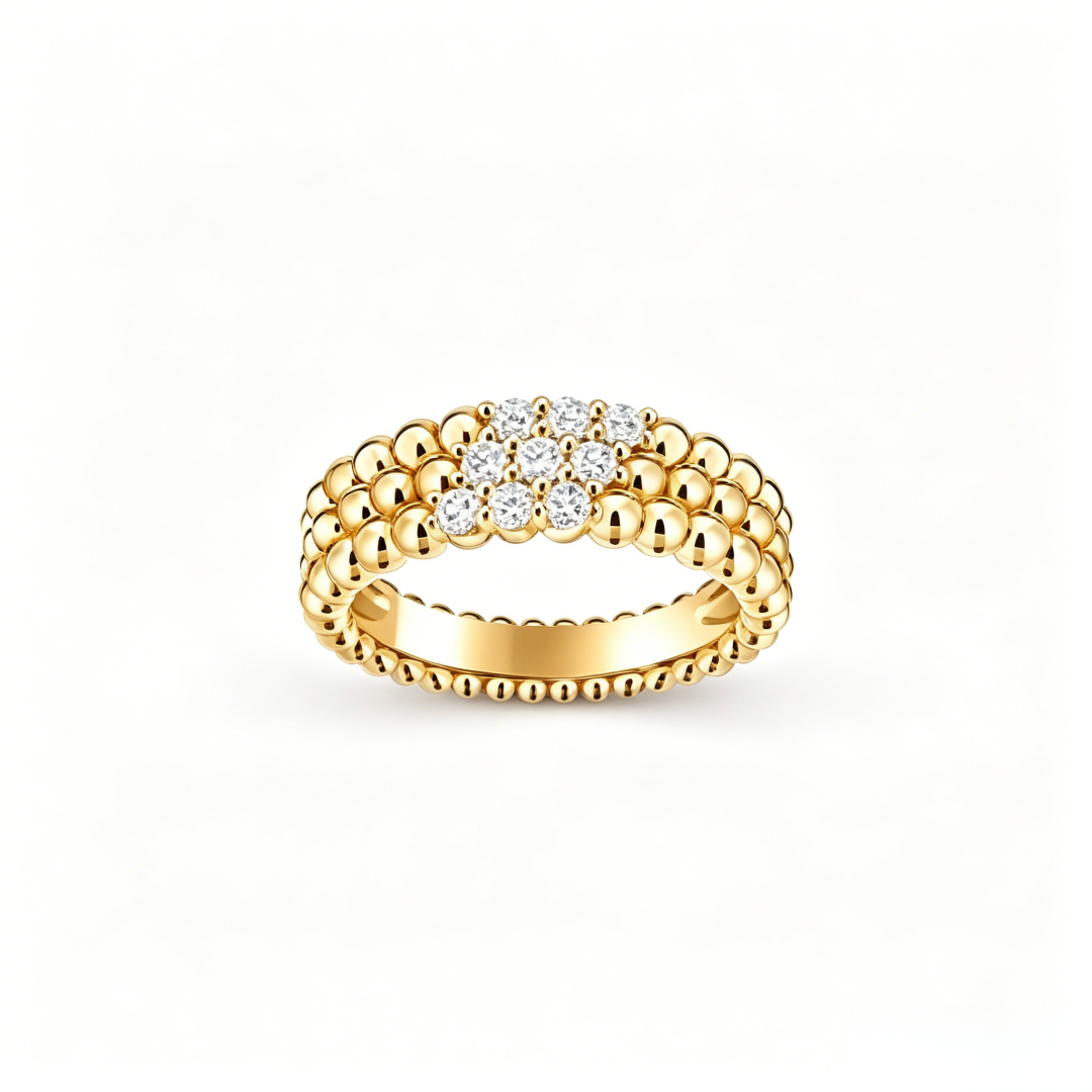 [⭐Mova] THREE-ROW DIAMOND RING